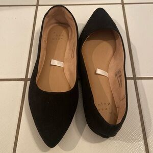 A New Day Black Suede Pointed Toe Flats
